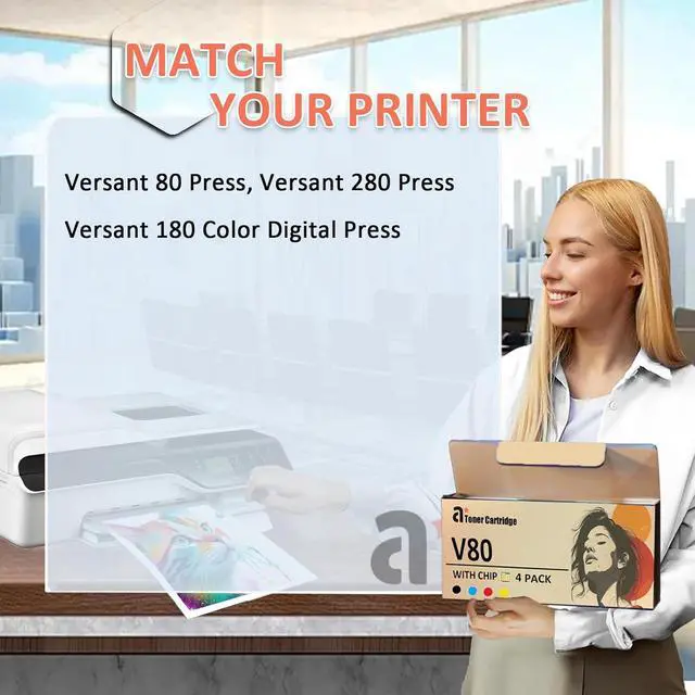 Alt view image 2 of 7 - V80 Toner Cartridges Replacement for Xerox V80 006R01638 006R01639 006R01640 006R01641 Toner Cartridge Compatible for Xerox Versant 80 180 280 Press Printers, 1 Black