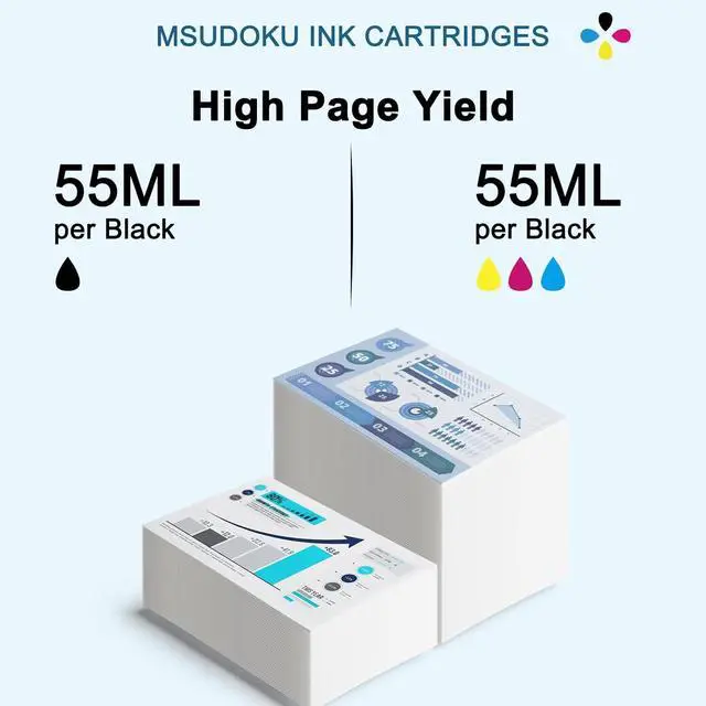 Alt view image 4 of 7 - PFI-030 Ink Cartridges 55ml 5-Pack High Yield (MBK/BK/C/M/Y) | Compatible with Canon imagePROGRAF TA-20 TA-30 TM-240 TM-340 | Replacement for PFI-030MBK/PFI-030BK/PFI-030C/PFI-030M/PFI-030Y