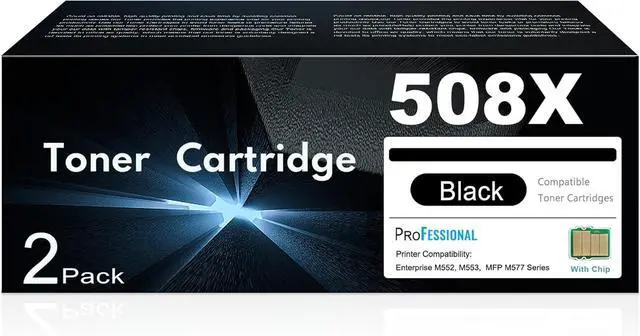 Main image of 508X Black Toner Cartridges 2-Pack Set High Yield Replacement for 508X 508A Works with Laserjet Enterprise M553 M552 553 MFP M577 Series Printer CF360X (2 Black)