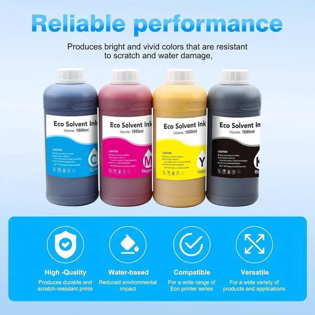 Alt view image 3 of 6 - Eco Solvent Ink for Wide Format Grand Format Printers Use for DX4 DX5 DX7 DX9 DX10 DX 11 XP600 TX800 Printhead