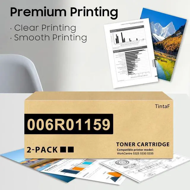 Alt view image 5 of 6 - 006R01159 High Capacity Toner Cartridge Replacement for Xerox 5325 5330 5335 Toner Cartridges Work with WorkCentre 5325 5330 5335 Series Printer (2-Pack, Black)