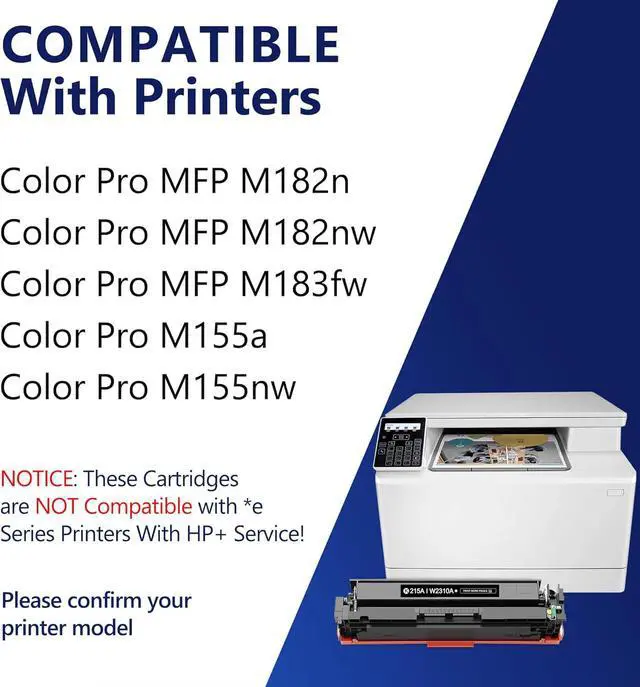 Alt view image 2 of 7 - 2-Pack 215A Black Toner Cartridges (with Chip) Replacement for HP215A W2310A 215A Compatible with Pro MFP M182nw M182n MFP M183fw M182 M183 M155 Series Printer Ink 215 A(2-Black)