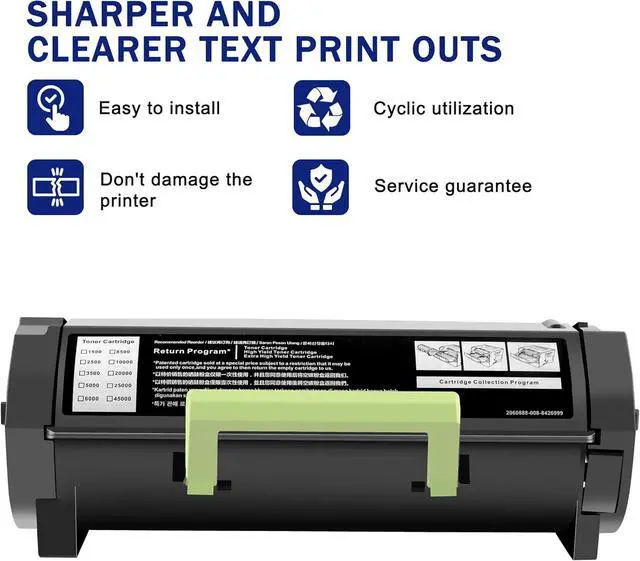 Alt view image 4 of 6 - 56F1000 Black Toner Cartridge(with Chip) Compatible with LMK 56F1000 56F000G 56F1H00 Toner for MS521 MS421 MS621 MS321 MS622 MX321 MX421 MX521 MX522 MX622 Laser Printer(6000 Pages,Black)