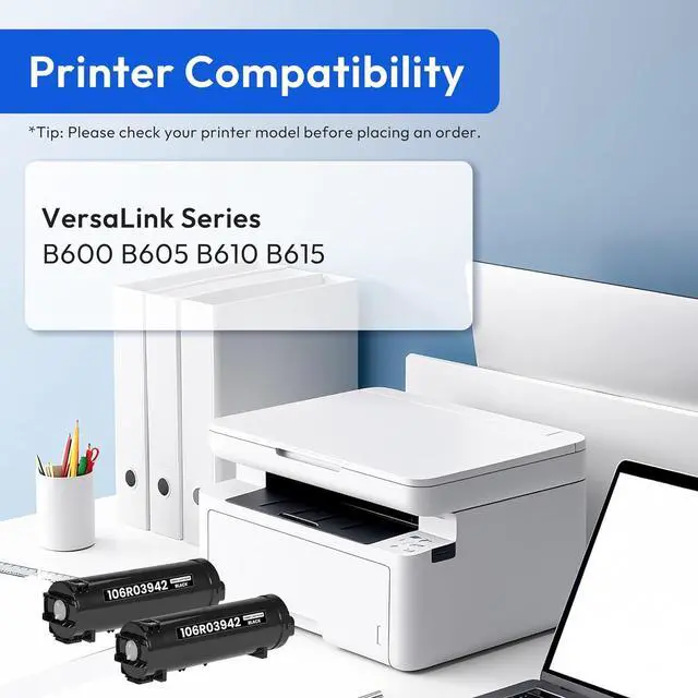 Alt view image 2 of 6 - Versalink B600 B610 Black Toner Cartridge Replacement for Xerox 106R03942 Toner Cartridge High Capacity Works with Versalink B600 B605 B610 B615 Printer (2-Pack, 26,000 Pages)