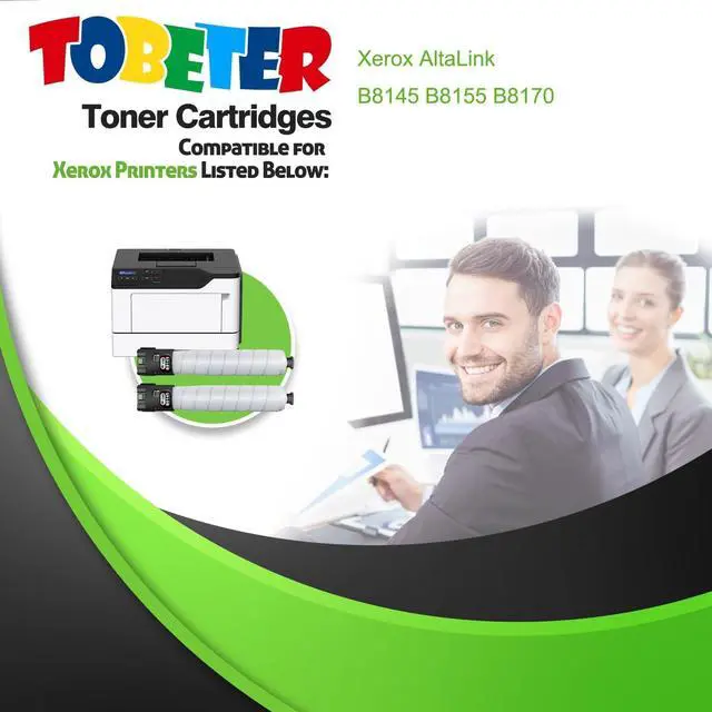 Alt view image 2 of 7 - ToBeter AltaLink B8145 B8155 B8170 Toner Black Replacement for Xerox 006R01771 Black Toner Cartridge for AltaLink B8145 B8155 B8170 Printer Toner (52,000 Pages, High Yield, 2 Pack Remanufactured )