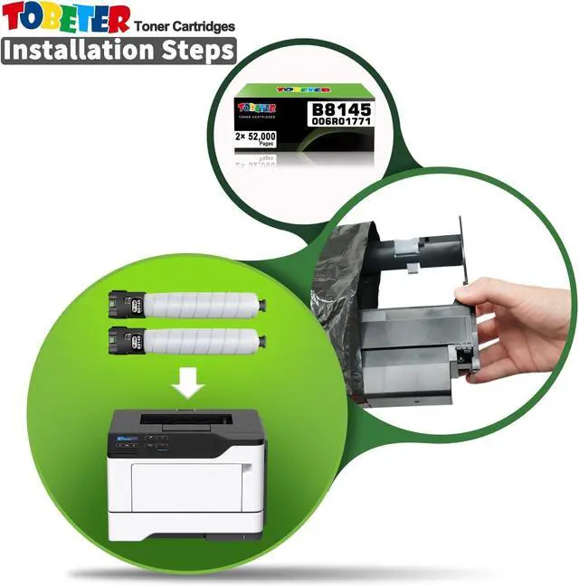 Alt view image 4 of 7 - ToBeter AltaLink B8145 B8155 B8170 Toner Black Replacement for Xerox 006R01771 Black Toner Cartridge for AltaLink B8145 B8155 B8170 Printer Toner (52,000 Pages, High Yield, 2 Pack Remanufactured )