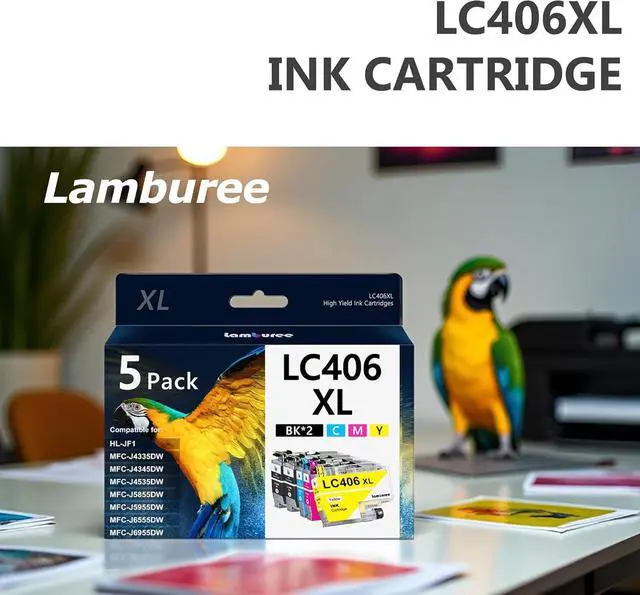 Alt view image 7 of 7 - LC406XL Ink Cartridges with High-Yield Replacement for Brother LC406 Work with MFC-J4335DW MFC-J4535DW MFC-J5855DW MFC-J5955DW MFC-J6555DW MFC-J6955DW Printers (2Black Cyan Magenta Yellow, 5 Pack)