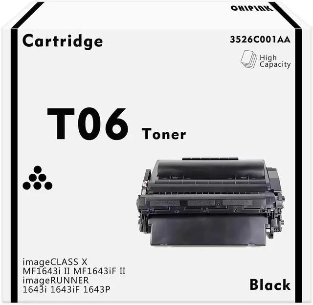 Main image of T06 Toner Cartridge Replacement Compatible for t06 T06 Black Toner 3526C001AA Works for imageCLASS X MF1643i II MF1643iF II imageRUNNER 1643i 1643iF 1643P Printers (1 Black)