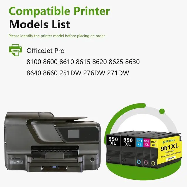 Alt view image 2 of 6 - 950XL 951XL Ink Cartridge Combo Pack (5 Pack 2BK/1C/1M/1Y)-Replacement for HP 950XL and 951XL Ink Cartridges Combo Pack Compatible for OfficeJet Pro 8100 8600 8610 8615 8620 8630 8640 Printer