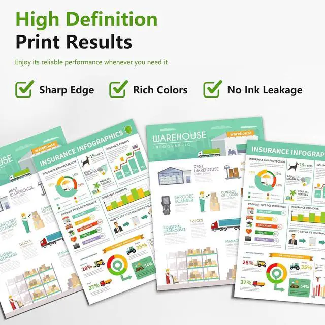 Alt view image 4 of 6 - 950XL 951XL Ink Cartridge Combo Pack (5 Pack 2BK/1C/1M/1Y)-Replacement for HP 950XL and 951XL Ink Cartridges Combo Pack Compatible for OfficeJet Pro 8100 8600 8610 8615 8620 8630 8640 Printer