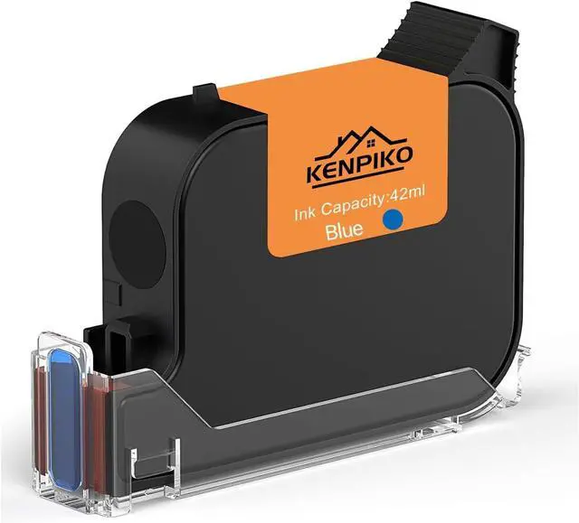 Alt view image 6 of 6 - 42ml Quick Dry Solvent Ink Cartridge for Handheld Inkjet Printer KP007, 0.5inch/12.7mm Fast Dry Ink Cartridge Replacement-Blue