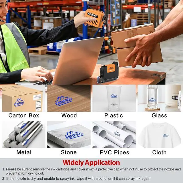 Alt view image 4 of 6 - 42ml Quick Dry Solvent Ink Cartridge for Handheld Inkjet Printer KP007, 0.5inch/12.7mm Fast Dry Ink Cartridge Replacement-Blue