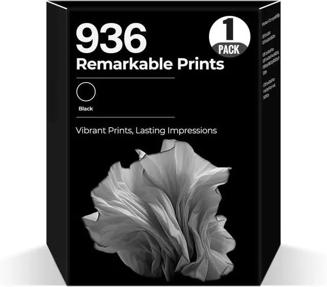 Main image of 936 Ink Cartridges OfficeJet Pro 9125e 9135e 9730e Compatible for HP 936 Ink Cartridges Black Replacement for OfficeJet Pro 9125e 9135e Wide Format 9730e 9110b 9130b 9125 9135 Printer (1-Pack, Black)