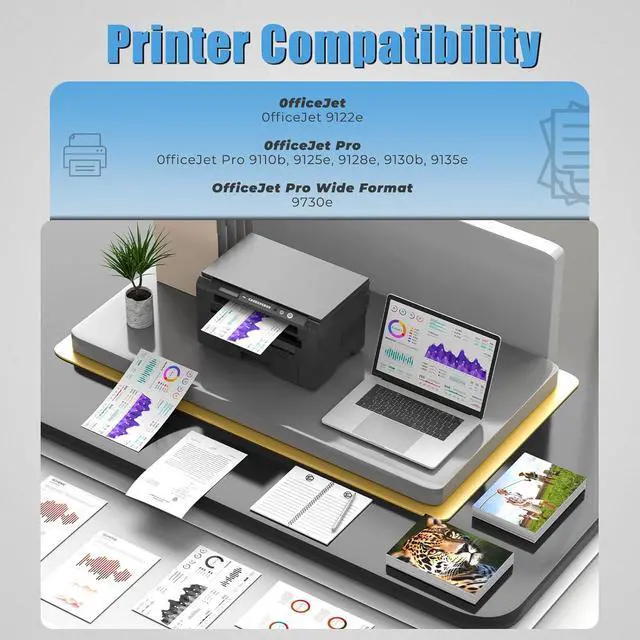 Alt view image 2 of 7 - 936 Ink Cartridges OfficeJet Pro 9125e 9135e 9730e Compatible for HP 936 Ink Cartridges Black Replacement for OfficeJet Pro 9125e 9135e Wide Format 9730e 9110b 9130b 9125 9135 Printer (1-Pack, Black)