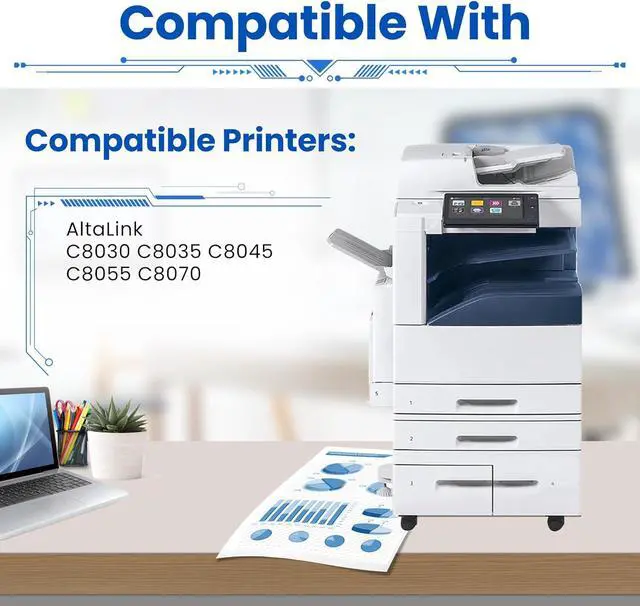 Alt view image 2 of 6 - AltaLink C8030 C8035 C8045 Toner Cartridge Replacement for Xerox C8030 006R01697 006R01698 006R01699 006R01700 Toner for AltaLink C8030 C8035 C8045 C8055 C8070 Printer (4-Pack)