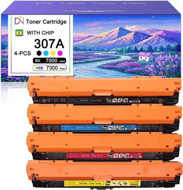 Main image of 307A Toner Cartridges Compatible Replacement for HP CE740A CE741A CE742A CE743A Toner Cartridges for HP Color Laserjet Professional CP5225 CP5225n CP5225dn Printers