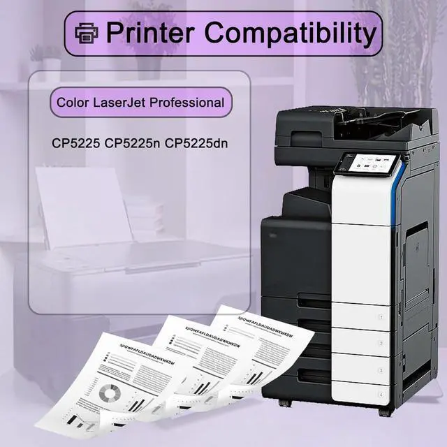 Alt view image 2 of 6 - 307A Toner Cartridges Compatible Replacement for HP CE740A CE741A CE742A CE743A Toner Cartridges for HP Color Laserjet Professional CP5225 CP5225n CP5225dn Printers