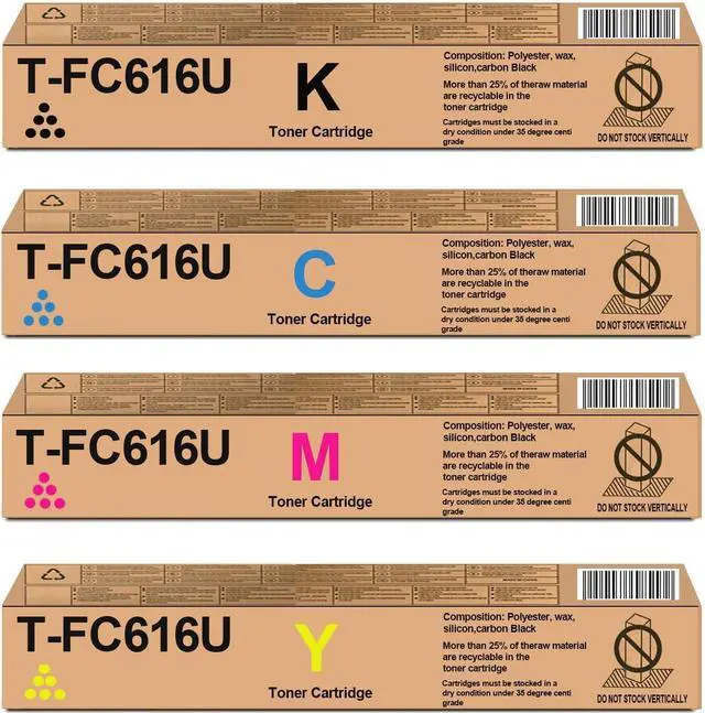 Main image of T-FC616U T-FC616U-K T-FC616U-C T-FC616U-M T-FC616U-Y Toner Cartridge Use for Toshiba E Studio 5516AC 5516ACT 6516AC 6516ACT 7516AC 7516ACT Printers (4 Pack)