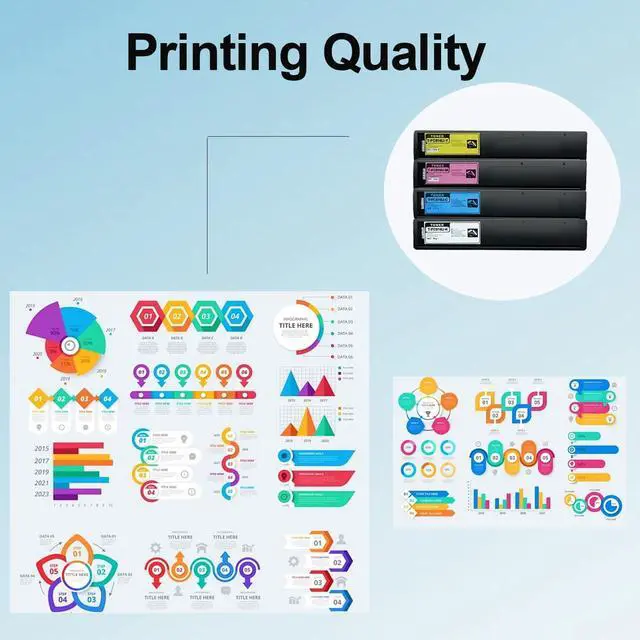 Alt view image 3 of 5 - T-FC616U T-FC616U-K T-FC616U-C T-FC616U-M T-FC616U-Y Toner Cartridge Use for Toshiba E Studio 5516AC 5516ACT 6516AC 6516ACT 7516AC 7516ACT Printers (4 Pack)