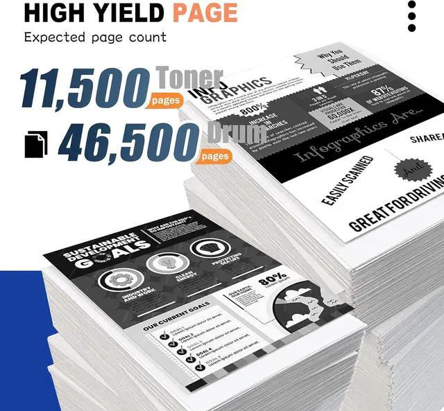 Alt view image 3 of 6 - 3 Pack TN920XXL Black Toner Cartridge (with Chip) & 1 Pack DR920 Black Drum Unit (with Chip) Replacement for Brother HL-L5210DN L6210DW L6310DW DCP-L5510DN MFC-L5710DN L6810DW Printer(3Toner+1Drum)