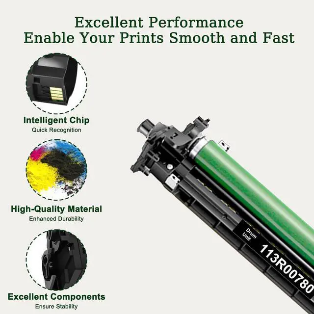 Alt view image 2 of 5 - VersaLink 113R00780 Black Imaging Drum Unit Replacemnet for Xerox 113R00780 High Yield Drum C7020 C7025 C7030 Drum Cartridge for VersaLink C7020 C7025 C7030 Printer (1-Pack, Black)