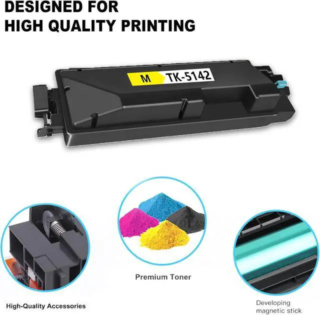 Alt view image 3 of 4 - 1-Pack Yellow TK-5142 (1T02NRAUS0) High Yield Toner Cartridge Compatible (With Chip) for Kyocera TK-5142 ECOSYS M6530cdn ECOSYS M6030cdn ECOSYS P6130cdn (1102NR2US0) (Pages up to 6,000 Page )