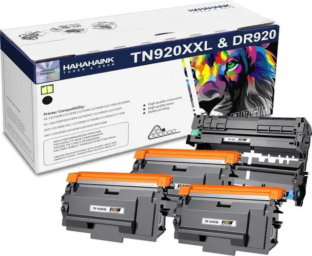 Main image of 3 Pack TN920XXL Black Toner Cartridge (with Chip) & 1 Pack DR920 Black Drum Unit (with Chip) Replacement for Brother HL-L5210DN L6210DW L6310DW DCP-L5510DN MFC-L5710DN L6810DW Printer(3Toner+1Drum)