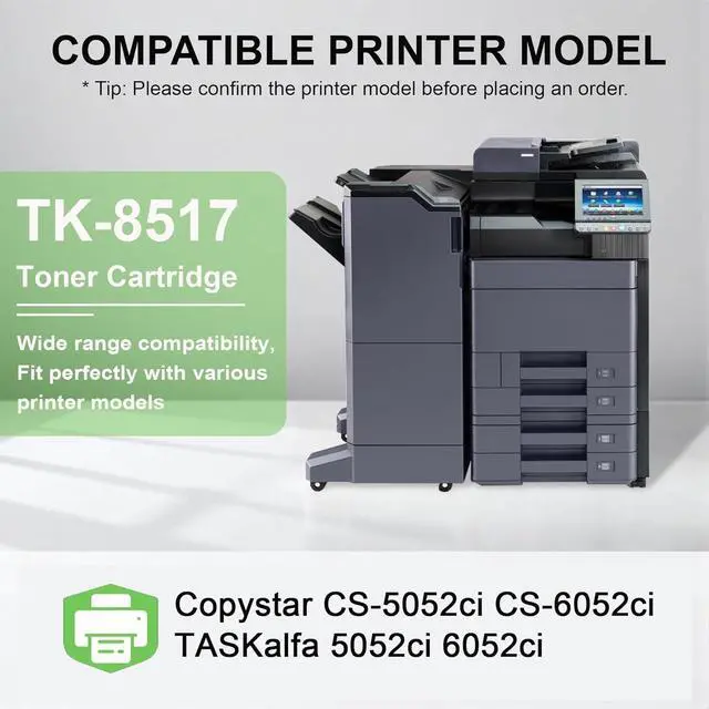 Alt view image 2 of 6 - TK8517 Toner Cartridge Combo Kit: TK8517K TK8517C TK8517M TK8517Y Replacement TK-8517 for Kyocera Copystar CS-5052ci CS-6052ci TASKalfa 5052ci 6052ci Printer, Black 30500 Pages & Color 20500 Pages