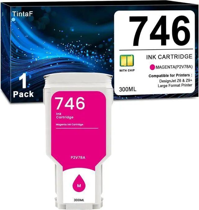 Main image of Compatible 746 Magenta 300-ml Ink Cartridge (P2V78A) Replacement for HP 746 Ink Cartridges for DesignJet Z6 & Z9+ Large Format Printers 1-Pack