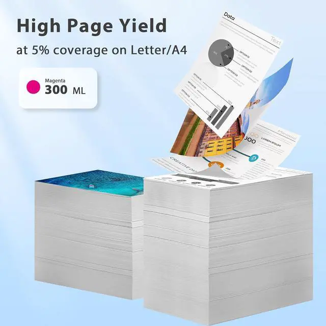 Alt view image 3 of 6 - Compatible 746 Magenta 300-ml Ink Cartridge (P2V78A) Replacement for HP 746 Ink Cartridges for DesignJet Z6 & Z9+ Large Format Printers 1-Pack