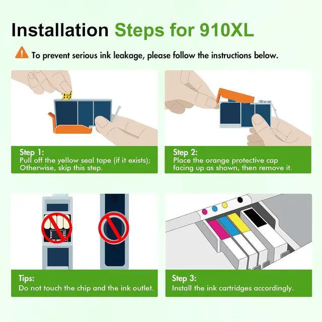 Alt view image 4 of 7 - 910XL 910 Ink Cartridges Combo Pack Replacement for HP 8020 910 XL 910XL Black and Color 910XL/910 Multipack for OfficeJet Pro Series 8015 8025 8010 8018 8022 8028 8030 8035 Printer