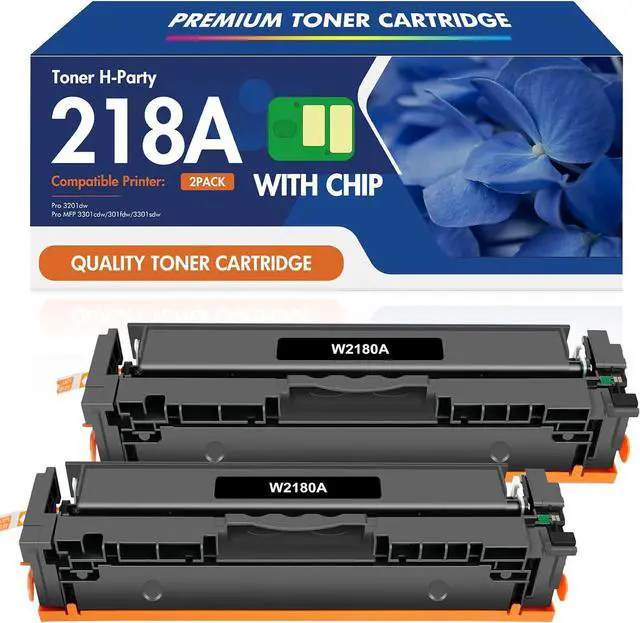 Main image of 218A W2180A 218X Black Toner Cartridges 2 Pack Compatible Replacement for HP 218A 218X Color Laserjet Pro 3201dw Pro MFP 3301fdw 3301cdw 3301sdw Printer Ink Set W2180A W2180X Black High Yield