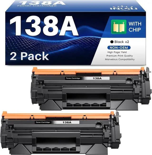 Main image of 138A Black Laserjet Toner Cartridge Compatible Replacement for HP 138A Black Toner W1380A 138X W1380X to Use with HP Laserjet Pro MFP 3101fdw Toner, Pro 3001dw 3001fdw Printer (2-Pack, with Chip)