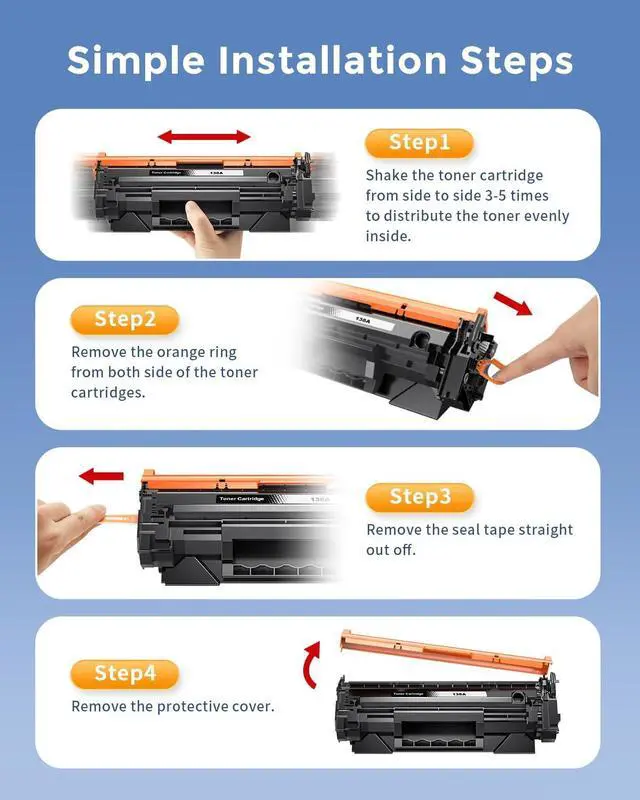 Alt view image 5 of 7 - 138A Black Laserjet Toner Cartridge Compatible Replacement for HP 138A Black Toner W1380A 138X W1380X to Use with HP Laserjet Pro MFP 3101fdw Toner, Pro 3001dw 3001fdw Printer (2-Pack, with Chip)