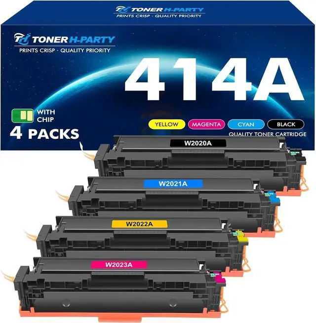 Main image of 414A Toner Cartridge 4 Pack M479fdw Compatible Replacement for HP 414A Toner Cartridge 414X W2020A Color Laserjet Pro MFP M479fdw M479fdn M454dw M454dn Printer Ink with Chip Black Cyan Yellow Magenta
