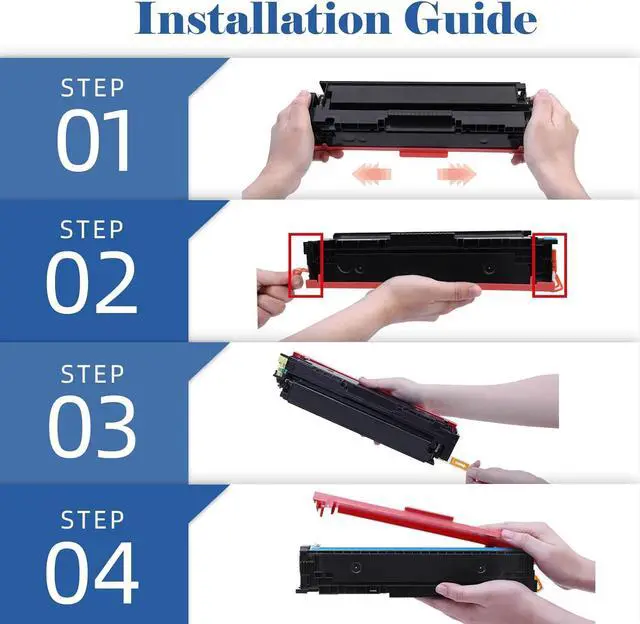 Alt view image 5 of 7 - 414A Toner Cartridge 4 Pack M479fdw Compatible Replacement for HP 414A Toner Cartridge 414X W2020A Color Laserjet Pro MFP M479fdw M479fdn M454dw M454dn Printer Ink with Chip Black Cyan Yellow Magenta