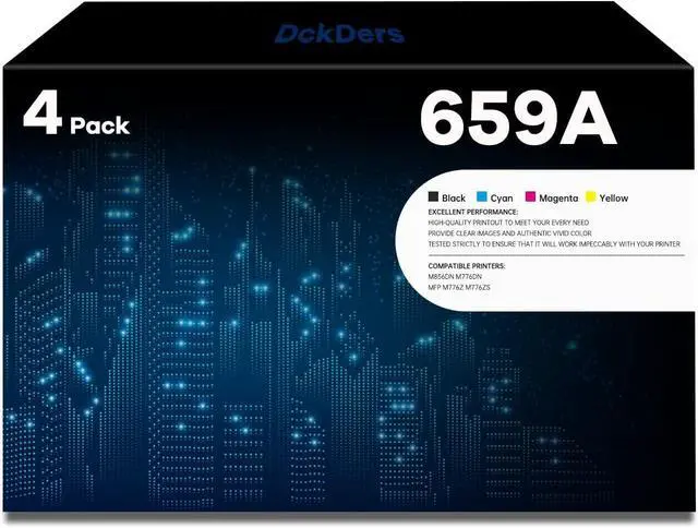 Main image of 659A Black Cyan Yellow Magenta Toner Cartridge | Replacement for HP 659A W2010A W2011A W2012A W2013A Toner Cartridge for Color Enterprise M856dn M776dn, Flow MFP M776z M776zs Printer