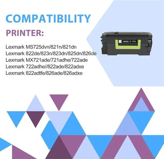 Alt view image 4 of 5 - 58D1H00 Black Toner Cartridge 58D1000 MS821n Remanufactured Compatible for Lexmark 58D1H00 High Yield for MS821dn MS725 MS821 MS822 MS823 MS825 MX721 MX722 MX822 MX826 Printer (15,000 Pages, 1-Pack)