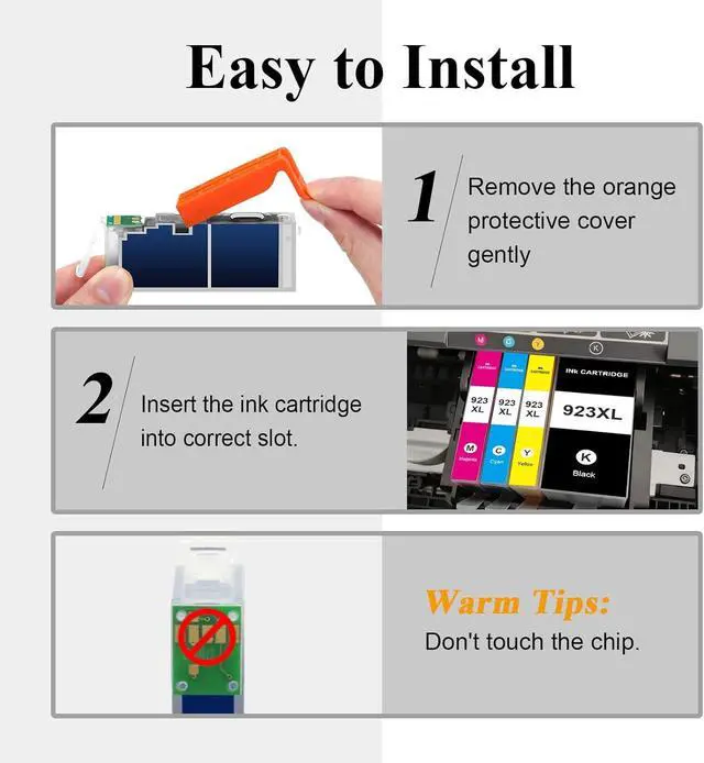 Alt view image 6 of 7 - 923e 923XL Ink Cartridge Replacement for Hp 923 Ink Cartridges Combo Pack for HP OfficeJet Pro 8130e 8132e 8135e 8138e 8139e OfficeJet 8120e 8122e 8124e 8125e Printers (4 Pack)
