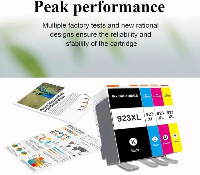 Alt view image 5 of 7 - 923e 923XL Ink Cartridge Replacement for Hp 923 Ink Cartridges Combo Pack for HP OfficeJet Pro 8130e 8132e 8135e 8138e 8139e OfficeJet 8120e 8122e 8124e 8125e Printers (4 Pack)