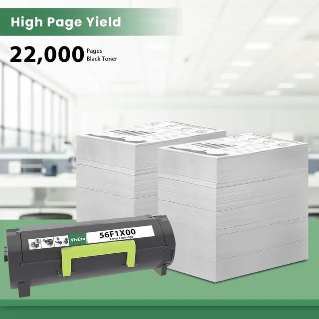 Alt view image 3 of 6 - 56F1X00 Black Extra High Yield Toner Cartridge (with New Chip) Replacement for Lexmark 56F1X00 Toner Cartridge for MS421 MS521 MS621 MS622 MX421 MX521 MX522 MX622 Laser Printers, 1 Pack 56F1X00 Ink