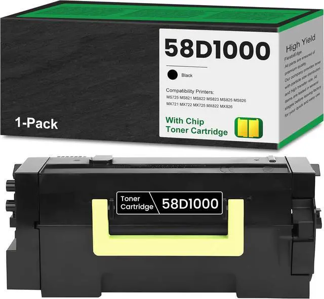 Main image of Remanufactured 58D1000 Black Toner Cartridge 7,500 Pages Replacement for Lexmark 58D1000 Toner for MS725 MS821 MS822 MS823 MS825 MS826 MX721 MX722 MX725 MX822 MX826 Printer Toner, 1-Pack