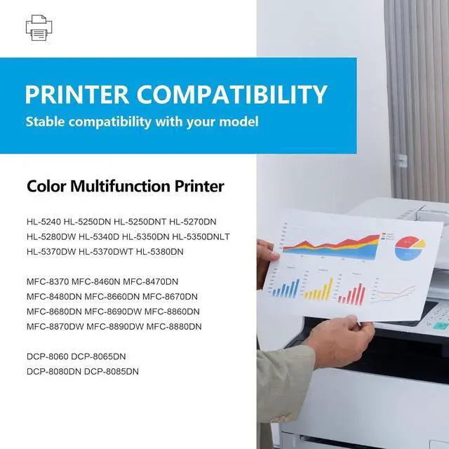 Alt view image 2 of 6 - TN650 TN-650 Black Toner Cartridge Replacement for Brother TN580 TN620 TN650 High Yield Work with HL-5370DW HL-5250DN HL-5340D HL-5240 MFC-8480DN MFC-8860DN MFC-8890DW (2 Pack)