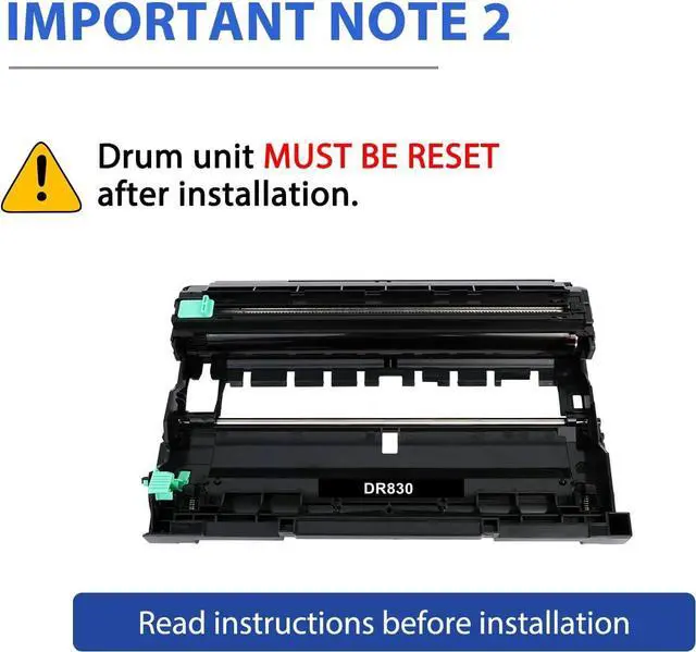 Alt view image 3 of 7 - DR830 Drum Unit DR-830 Black 2Pack Compatible Replacement for Brother Drum DR830 DR-830 DR 830 for HL-L2400D L2405W L2460DW L2460DWXL L2865DW L2480DW DCP-L2640DW MFC-L2807DW L2820DW L2820DWXL Printer