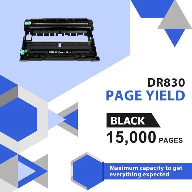 Alt view image 7 of 7 - DR830 Drum Unit DR-830 Black 2Pack Compatible Replacement for Brother Drum DR830 DR-830 DR 830 for HL-L2400D L2405W L2460DW L2460DWXL L2865DW L2480DW DCP-L2640DW MFC-L2807DW L2820DW L2820DWXL Printer