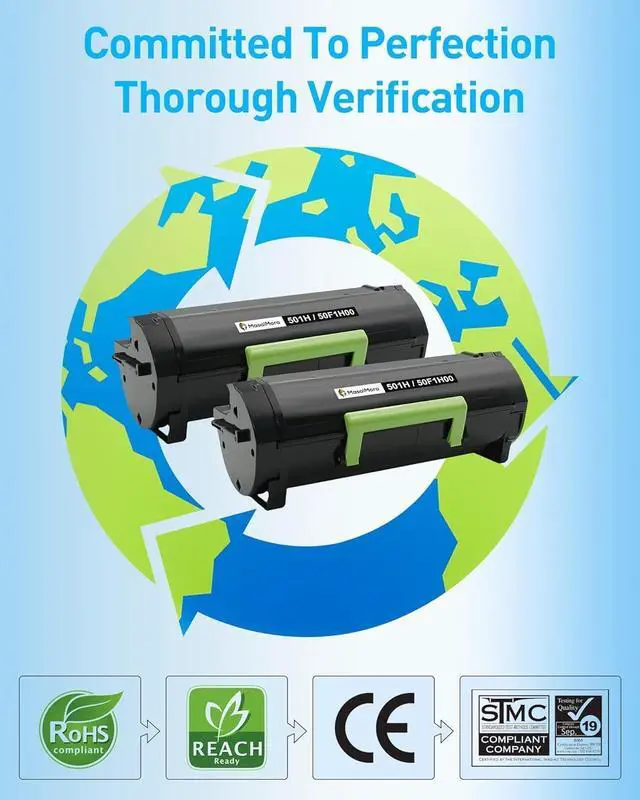 Alt view image 5 of 7 - MasaiMara High Capacity Version | 50F1H00 501H | Black Toner Cartridge for Lexmark MS310dn MS310d MS410dn MS510 MS510dn MS610 MS610dn MS610de MS610dtn MS312 MS312dn MS315dn MS415 MS415dn Printer