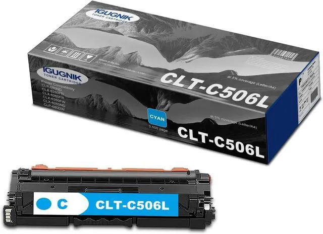 Main image of 1-Pack CLT-C506L High Yield Cyan Toner Cartridge(with chip), Replacement for Samsung CLT-C506L for CLP-680DW CLP-680ND CLX-6260FD CLX-6260FR CLX-6260FW CLX-6260ND Printer