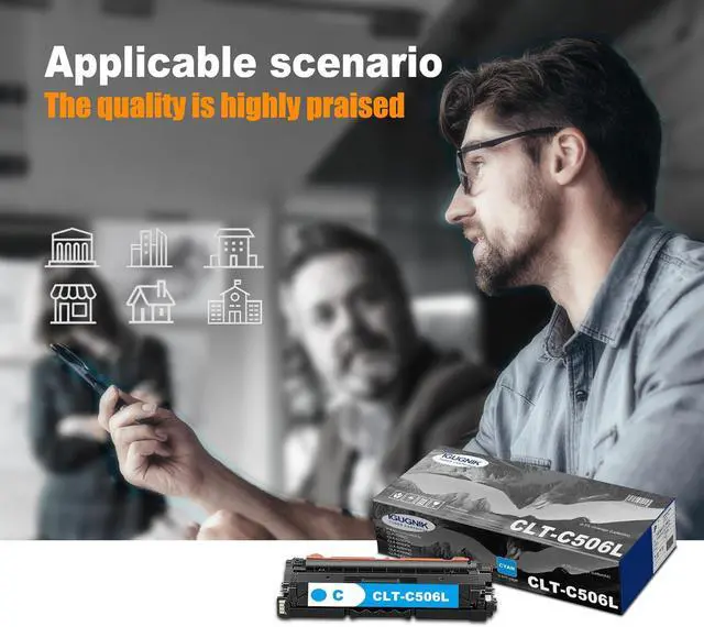 Alt view image 6 of 6 - 1-Pack CLT-C506L High Yield Cyan Toner Cartridge(with chip), Replacement for Samsung CLT-C506L for CLP-680DW CLP-680ND CLX-6260FD CLX-6260FR CLX-6260FW CLX-6260ND Printer