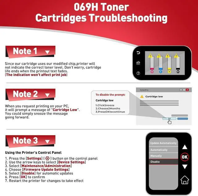 Alt view image 7 of 7 - 069H Toner Cartridges Set MF753Cdw Compatible with Canon 069H 069 Toner Cartridge Replacement for Canon imageCLASS MF753Cdw MF751Cdw LBP674Cdw LBP673Cdw LBP674Cx MF752Cdw MF756Cx Printer, 4 Pack