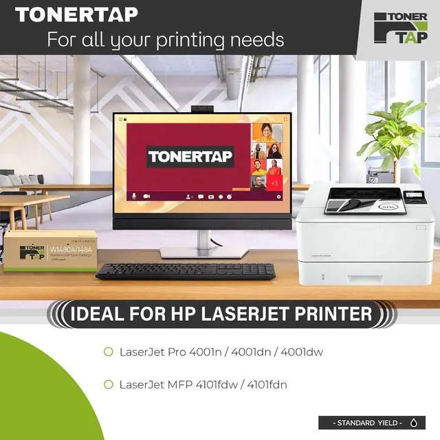 Alt view image 2 of 7 - Toner Tap 148A Toner Cartridge Compatible for HP Laserjet Pro 4001n,4001dn,4001dw, HP Laserjet Pro MFP 4101fdw,4101fdn - Black Toner Cartridge W1480A 2,900 Pages